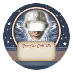 Retro Futurist Name Tag Stickers