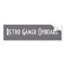 Retro Gamer on Board, Grey 8-Bit Brick Bumper Stickers