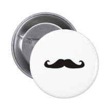 Retro gentelman moustaches illustration pinback button