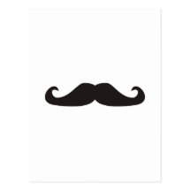 Retro gentelman moustaches illustration post card