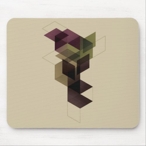 Retro Geometric Cube zazzle_mousepad