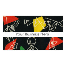 Retro Geometric Pattern Custom Business Cards