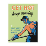 Retro Get Hot Keep Moving postcards