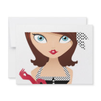 Retro Girl Custom Invite