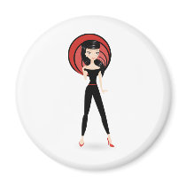 Retro Girl magnets