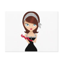 Retro Girl postcards