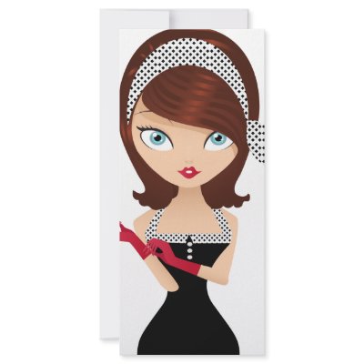 Retro Girl Custom Rack Card by Melisende