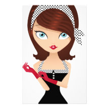 Retro Girl Stationery Design