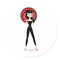 Retro Girl stickers