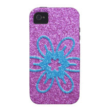 Retro Glitter Flower Power Case-Mate iPhone 4 Cover