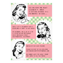 Retro Gossip Gals Bachelorette Party Invitations