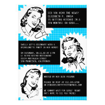Retro Gossip Gals Bachelorette Party Invitations