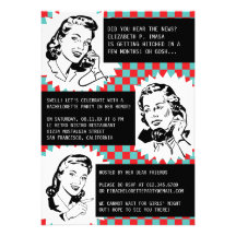 Retro Gossip Gals Bachelorette Party Invitations