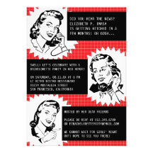Retro Gossip Gals Bachelorette Party Invitations