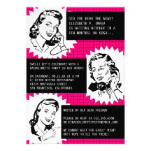 Retro Gossip Gals Bachelorette Party Invitations