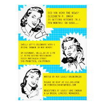 Retro Gossip Gals Bridal Shower Invitations