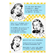 Retro Gossip Gals Bridal Shower Invitations