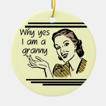 Retro Granny T-shirts and Gifts Christmas Tree Ornament