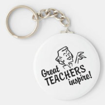 Retro Great Teachers Inspire Keychain