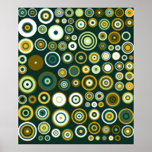 Retro Green and White Fifties Abstract Art Print