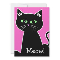 Retro Green Eyed Black Cat Bachelorette Party