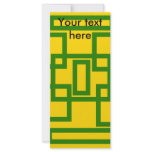 Retro green squares on yellow background rack cards