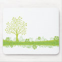 Retro Green Tree mousepads