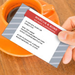 Retro Grey Red Banner Business Card business cards