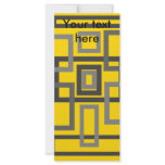 Retro grey shaded squares on yellow rack cards