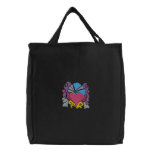 retro groove heart wave embroidered bags