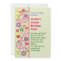 Retro Groovy Birthday Party Invitation