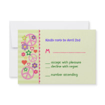 Retro Groovy RSVP Card Invitations