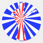 Retro Guitar Player Round Stickers