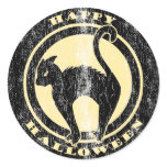 Retro Halloween Black Cat stickers