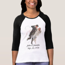 RETRO HAPPY WEDDING COUPLE DESIGN T-Shirt