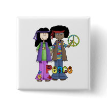 Retro Hippie Flower Children Pin