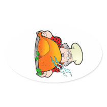 Retro Home Cooking Design. Add Your Own Text. Oval Sticker