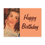 Retro Housewife Birthday Postcard