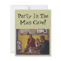Retro Invitation to host Party Man Cave Theme