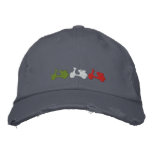 Retro Italian scooter embroidered distressed cap embroidered hats