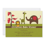 Retro Jungle Elephant Baby Shower Invitation