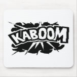 Retro KABOOM! Blast - Black & White Mousemat