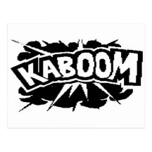 Retro KABOOM! Blast - Black & White Postcard