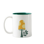 Retro kawaii cute magic mushroom design. coffee mugs