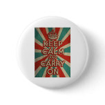 Retro Keep Calm And Carry On buttons