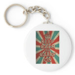Retro Keep Calm And Carry On keychains