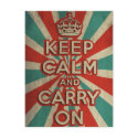 Retro Keep Calm And Carry On postcards
