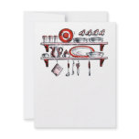 Retro Kitchen Shelf in Black White and Red invitations