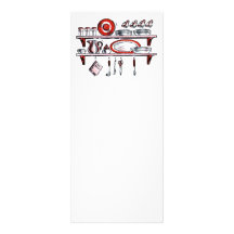 Retro Kitchen Shelf in Black White and Red Personalized Announcement