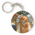 Retro Kitsch Hot Dog Statue keychains